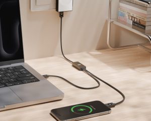 DailyObjects SURGE 140W Kevlar core twin-port Type-C charging cable with braided finish for durable fast charging.