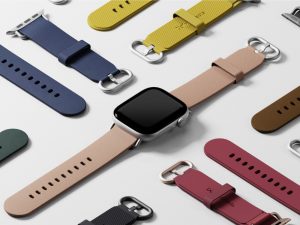 Ellipse leather Apple Watch band styled for professional wear