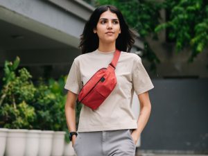 Orbit fanny pack worn for hands-free movement at events