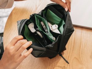 Vault tech organiser neatly storing cables and electronic accessories