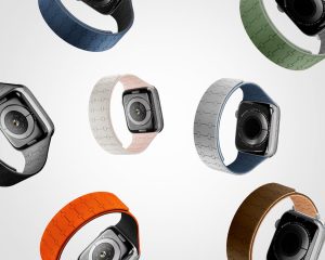 Breathable fabric watch strap worn loosely on the wrist to reduce sweat and skin irritation