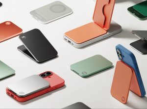 Stack phone wallet stand holding cards and supporting hands-free viewing