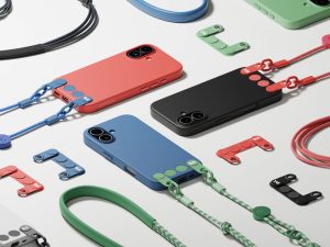 Aesthetic phone strap for daily use paired with monochrome outfit