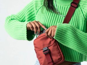 Phone lanyard for office and casual wear styled with blazer and weekend outfit