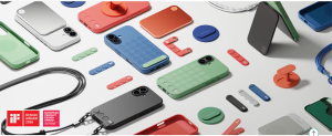 Tech accessories flat lay with phone cases, cables and gadgets from mobile accessories sale India
